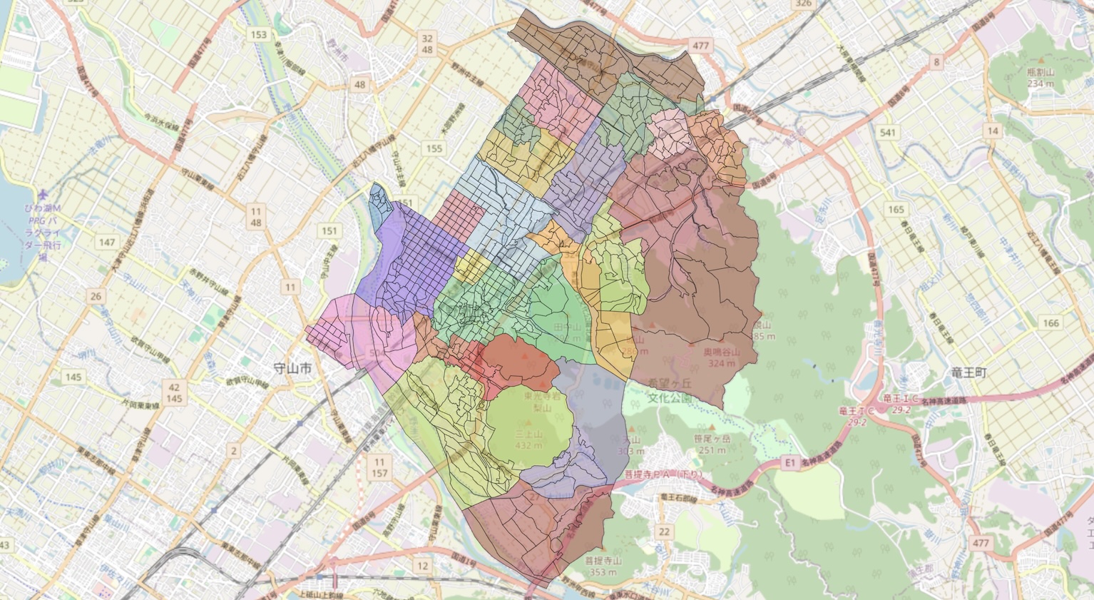 忌野地図 野洲市小字地図